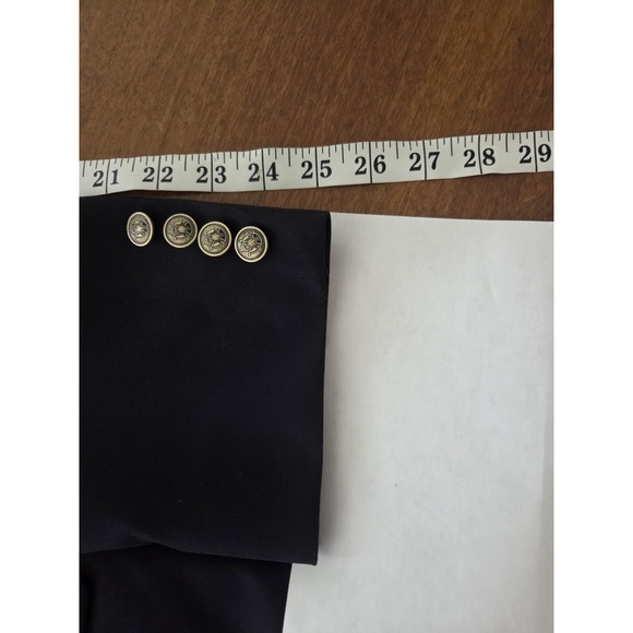 Haggar Two Button Navy Blazer Men's 46s Sport Coat Brushed Gold Buttons - Picture 9 of 15